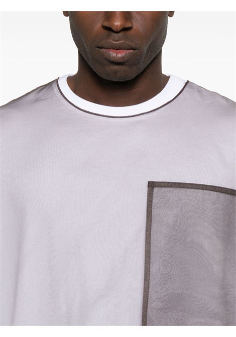 double laye t-shirt man white and burgundy DRIES VAN NOTEN | 251-021120-1603001